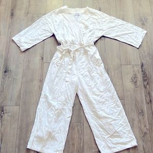 Charlie Holiday white/cream linen jumpsuit